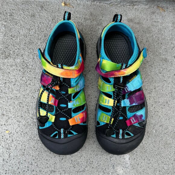 KEEN Rainbow Newport H2 Sandals Kids 5 US 37 EU Tie Dye Hiking Shoes Unisex - Picture 2 of 9